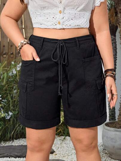 Breezaya 大码女式街头休闲户外口袋牛仔短裤