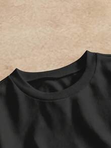 HIMLAND Men's Casual Commute Street Faux Two-Piece T-Shirt - Black - View 4