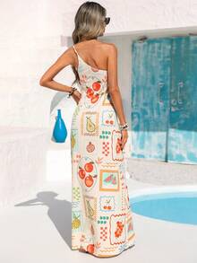 Vivid Eden 度假风露背高开衩波西米亚风多色印花女装 - 彩色 - 查看 2