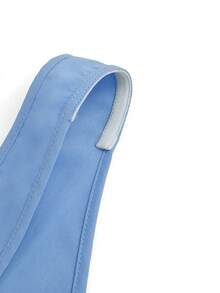 Franclia 女士短款简约时尚蝴蝶结连衣裙 - 藍色 - 查看 5