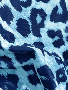 Swim Mod 女士豹纹性感比基尼泳装套装，夏季海滩 - 藍色 - 查看 7