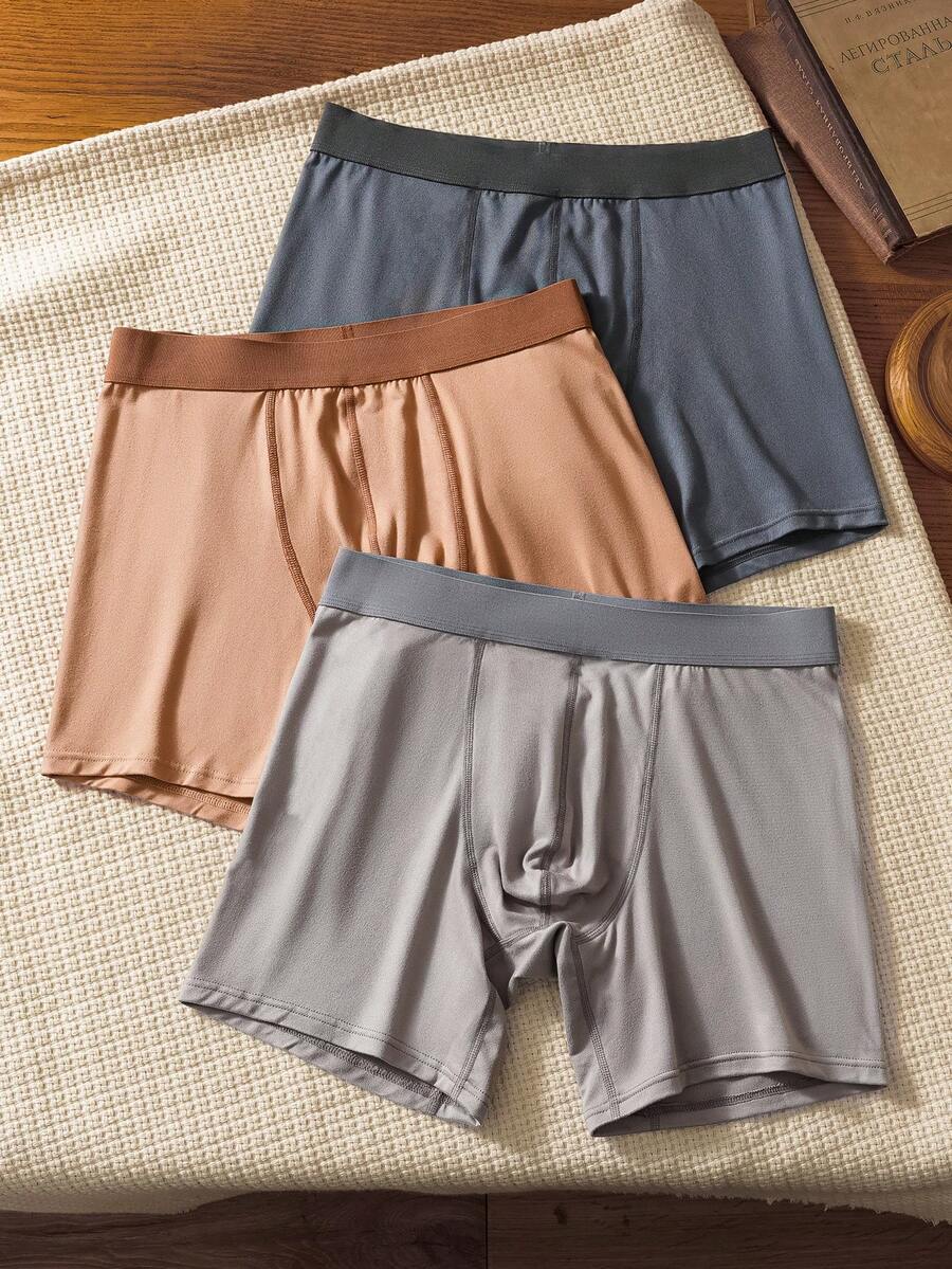 EverLounge 3 chiếc quần boxer nam đơn giản, màu trơn, thoải mái, quần lót nam, quần boxer nam, quần lót boxer nam, đồ lót thoải mái - Nhiều màu - Xem 1