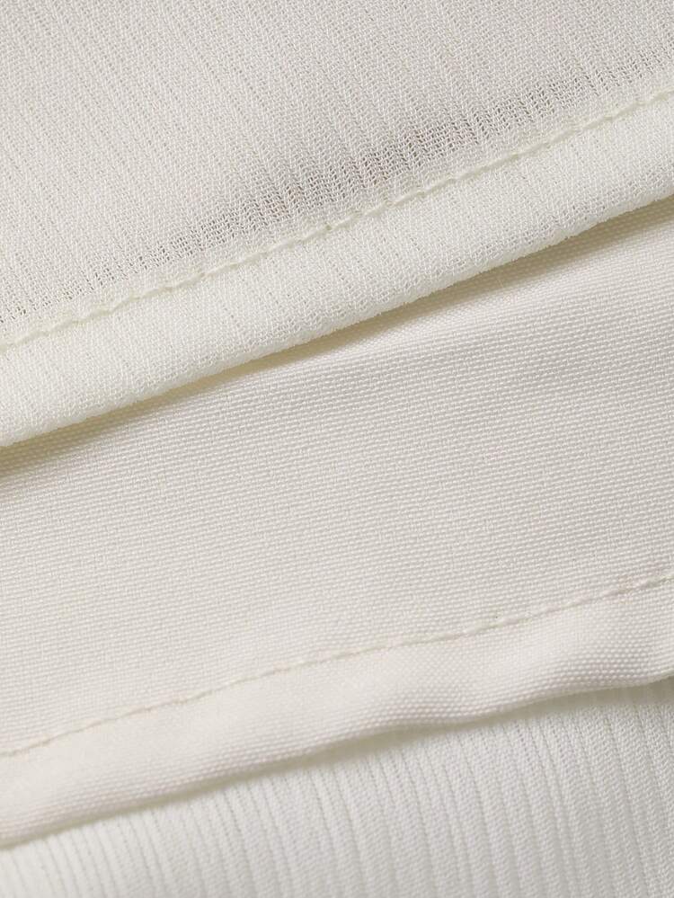 Women's Solid Color V-Neck Single-Breasted Sleeveless Top And Skirt 2-Piece Set, Fashionable For Commuting, Dating, And Outings