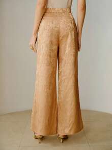 ZEYLAH Quần ống rộng dáng rộng thoải mái cho nữ, mặc đi làm và mặc hàng ngày - trái cam - Xem 3