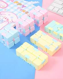 MINKOJA 1-Pack Infinity Cube Fidget Toy - Creative Stress Relief Flip Cube In Pocket-Sized Macaron Colors - Multicolor - View 4