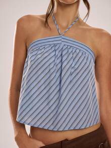 Avenya 女士休闲条纹吊带A字宽松背心 - 彩色 - 查看 2