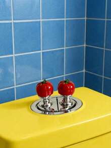 Joivida 2PcS Small Tomato Toilet Button Press Nail Art Bathroom Flush Assist Cover Lifter Hygiene Helper - Multicolor - View 4