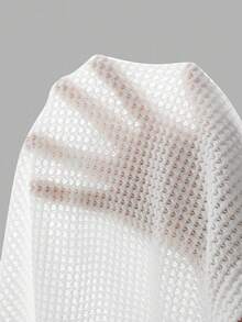 Siren Gaze Camiseta de tirantes de mujer con patrón de gofre blanco, estilo casual de vacaciones, adecuada para primavera/verano, estilo de vacaciones versátil - Multicolor - Ver 8