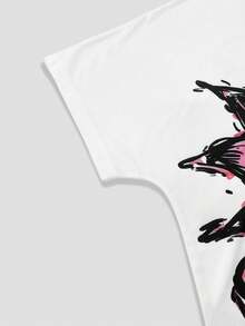 ROMWE MEN Street Life 男士休闲卡通印花短袖T恤，夏季 - 彩色 - 查看 5