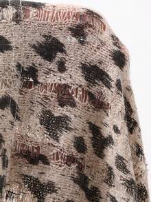 DAZY Kaos Wanita Lengan Pendek Leher Bulat Gaya Jalanan Longgar Kasual Motif Leopard, Kaos Grafis Musim Semi/Panas untuk Wanita Sekolah - Khaki - View 5
