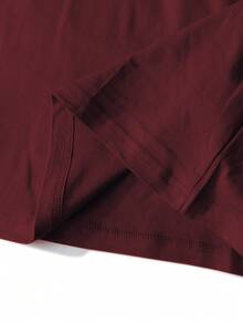 Claim Dot Men's Casual Letter Print Short Sleeve T-Shirt, Summer - Burgundy - View 7