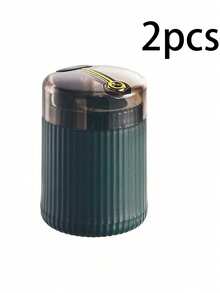 1/2支装易按压自动牙签盒 - 时尚耐用的塑料支架，高档按压式便携式牙签瓶，适用于厨房和餐厅装饰 - 彩色 - 查看 14