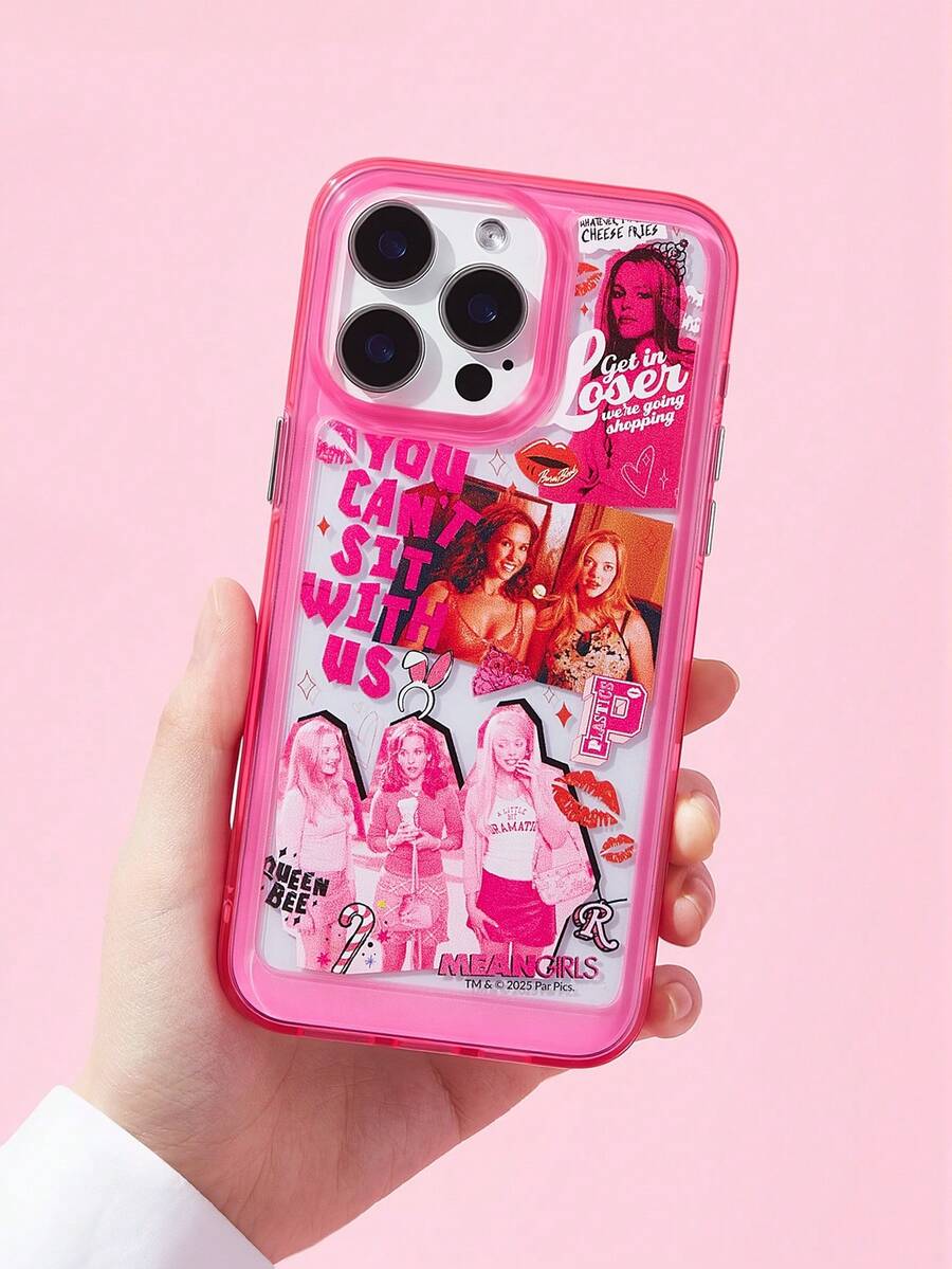 Mean Girls | SHEIN Y2k Retro Hot Girl Mobile Phone Case Compatible With IPhone 11-17 Pro Max - Pink - View 1