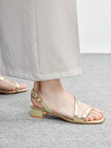 CUCCOO BIZCHIC 女士时尚优雅通勤高跟凉鞋 - 金色 - 查看 5