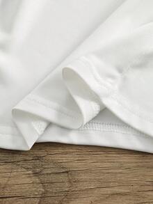 SHEIN Baby Girls Casual Comfortable T-Shirt Top And Cute Bear Heart Print Bib Pants Set, Spring/Summer - Pink - View 4