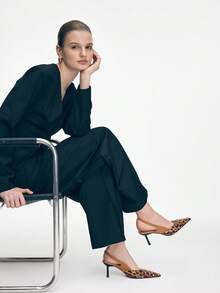 Mnmlis 女士尖头高跟鞋，新款小众品牌黑色优雅法式细跟鞋，女士包头鞋，夏季新款法式时尚明星风鞋履 - 豹紋 - 查看 10