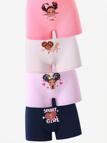 8pcs/Set Girls' Cute Cartoon Princess Cotton Briefs, Assorted Colors & Prints - Multicolor - View 7