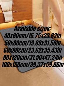 SHEIN 1件快乾矽藻泥浴室地墊，防滑吸水幾何浴室地毯，多用途門墊，適用淋浴間、玄關、臥室、廚房、農舍風室內外，聖誕感恩節家居裝飾地毯 - 深灰色 - 查看 4
