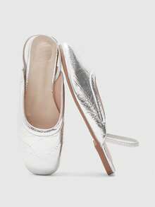 CUCCOO BIZCHIC Zapatos planos de moda para damas - Plateado - Ver 4