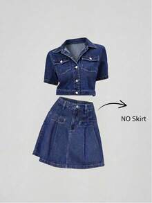 Sweetra Women's Casual European Style Short Denim Jacket And Coat - Dark Wash - View 1