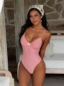 Swim Mod Áo tắm liền thân có gọng, sọc đỏ trắng dễ thương, thích hợp cho kỳ nghỉ xuân/hè 2022, đi biển. - Màu be - Xem 6