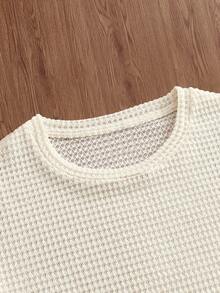 SWAVVY Men's Solid Color Button Half Placket Casual Daily Textured T-Shirt Simple Fashion Commuting Short Sleeve T-Shirt Boyfriend Gift For Husband For Going Out Henley Shirt Men's Black Shirt Alt Black Henley Shirt Western Black T-Shirt Short Sleeve Henley Men Mesh Top Cream Top Men Beige Graphic Tee Men Knit Tshirt Men Cream Graphic Tee Men - Apricot - View 3