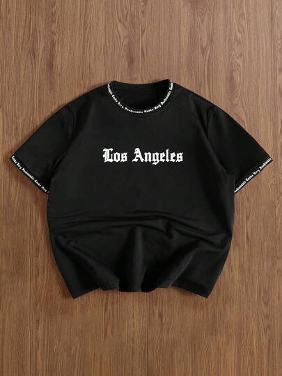 TOKVUE 男士纯色英文字母印花短袖圆领T恤，适合日常穿着、外出、休闲、运动、上学、旅行、家庭聚会等场合。短袖T恤，夏季T恤。可多件T恤作为礼物赠送给家人。2000年代风格