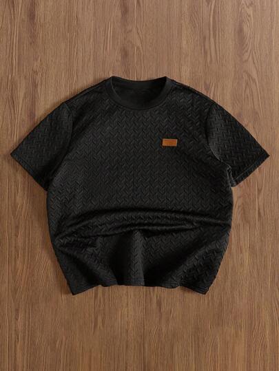 TOKVUE 男士夏季提花罗纹领短袖 T 恤，送给男朋友或丈夫的精美礼物，非常适合夏季日常休闲穿着，适合海边度假，时尚百搭