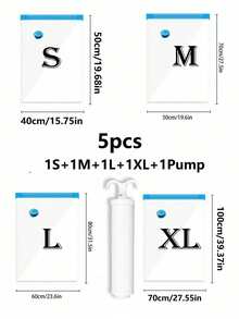 20/10/8/5/1件真空压缩袋，旅行收纳袋，衣物收纳袋，可重复使用真空袋，节省高达80%的空间，适用于夹克、衬衫、棉被、裤子、家居、宿舍、衣柜、卧室、浴室、旅行、返校季卧室、收纳袋、家居收纳、女式白色T恤、女式黑色裤子、女士冬装、连衣裙 - 彩色 - 查看 36