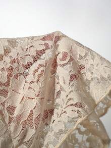 SaltGleam SaltGleam Bộ đồ nữ gợi cảm và ngọt ngào gồm áo hai dây ren khóa kim loại và chân váy xếp tầng. - Màu be - Xem 4