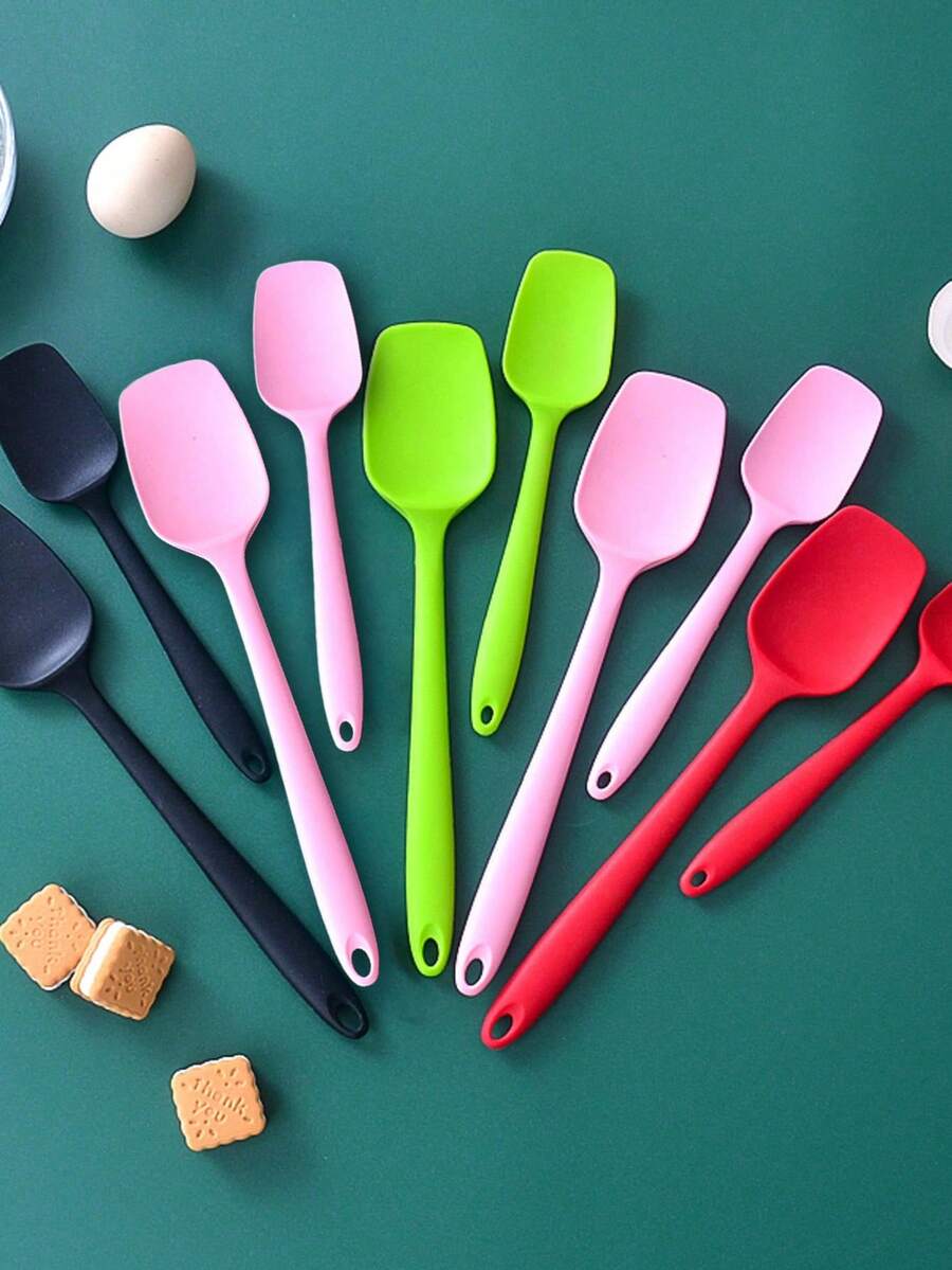1Pc/3Pcs Silicone Spatulas Set, Silicone Scraper Spatula, Mini Silicone Spatula, Jam Scraper, Heat Resistant Butter Scraper, Mixing And Baking Tools, Kitchen Gadgets, Home Essentials, Baking Tools - Multicolor - View 1