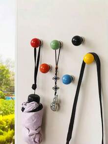 Joivida Nordic INS-Style Ceramic Ball Magnetic Hooks, Heavy-Duty Damage-Free Single Hooks For Living Room & Entryway Walls, No-Nail Decorative Storage Hangers For Refrigerator Doors - Multicolor - View 6
