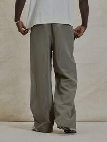 Musero 宽松细条纹弹力抽绳腰褶裥裤，春夏必备单品 - 彩色 - 查看 4