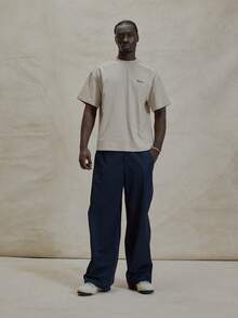 Short Sleeve Dropped Shoulder Oversized Crew Neck "UNBOUND MUSERO" Graphic Print Tshirt Spring Summer Essentials - Apricot - View 4