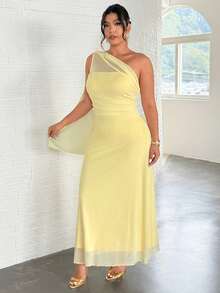 Firerie Đầm maxi ôm sát cơ thể kiểu dáng thanh lịch, lãng mạn, gợi cảm dành cho nữ cỡ lớn, thích hợp cho các bữa tiệc, kỳ nghỉ biển, đi học, hẹn hò lãng mạn, mùa cưới, sinh nhật, lễ Phục sinh, mùa xuân/hè. - Màu vàng - Xem 4