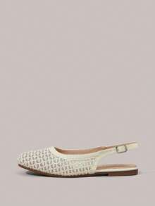 Styleloop Women Shoes Holiday Style Mesh Fabric Cross Strap Women's Flat Bottom Shoes Holiday Style Wear BOHO Wear American Retro Style Bohemian Style Western Style Music Festival Wear Party Wear Flat Bottom Women's Shoes - Apricot - View 1