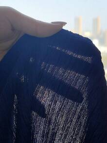 SHEIN 少女修身休闲简约舒适纹理面料吊带背心 - 藏蓝色 - 查看 6