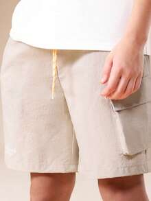 SUMWON Utility Nylon Shorts With Side Pockets Casual Summer Everyday Wear For Active Kids Outdoor Adventures Playground School - Khaki - View 6