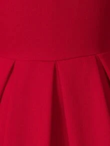 SHEIN 女童针织开衫披肩斗篷+红色吊带连衣裙两件套公主裙，女童翻领斗篷外套收腰公主裙套装，优雅淑女气质~ - 紅色 - 查看 9