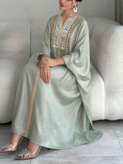 Al Najma New Elegant Floral Collar Sophisticated Glamorous Formal Dress