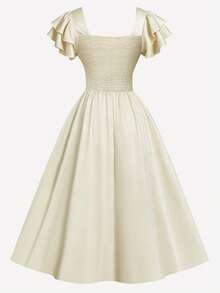 GlowEve Ladies Weave Elegant And Stylish Summer Dresses - Apricot - View 2