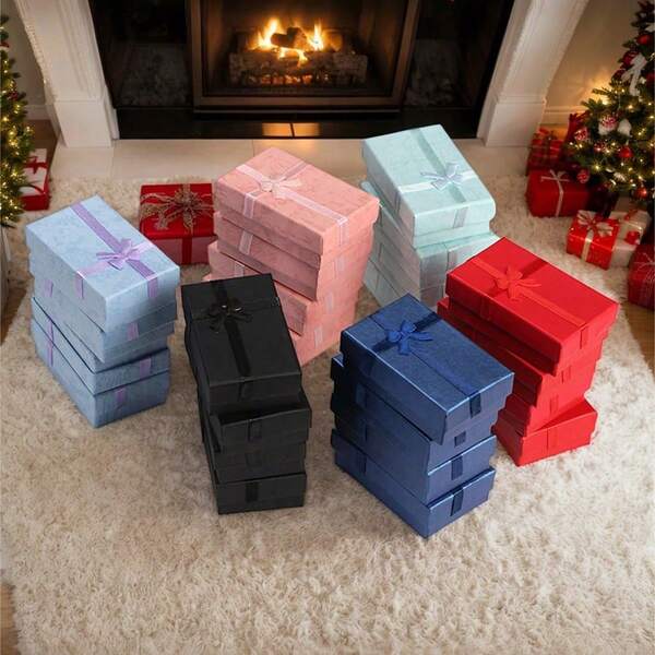 24pcs Bow Jewelry Gift Box, Small Gift Jewelry Box, Ring, Earring, Bracelet Storage Box, Necklace Storage Box, Packaging Box, Holiday Gift, Anniversary, Wedding, Birthday, Jewelry Display And Packaging Supplies, Beading And Jewelry Making, Birthday Gift, Holiday Gift, Friends, Jewelry Display, Jewelry Carrying, Box, Fall Decoration, Christmas Gift, Halloween Gift, Necklace Box, Couple Gift