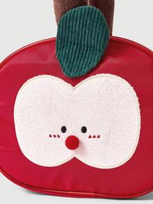 ROMWE Kawaii Bolso de mano con diseño de manzana grande de dibujos animados en colores contrastantes - Rojo - Ver 3