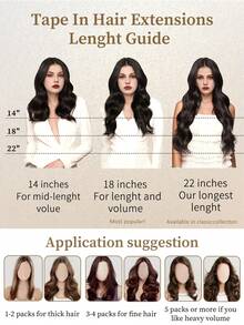 20pcs Straight Tape In 100% Human Hair Extension For Salon Silky Seamless Invisible Natural Black For Thin Hair Woman Top Quality Dark Brown Color Tape In Hair Tape Ins Hair Extensions Longlasting Hair Flower Hair Clip - SNatural - View 9