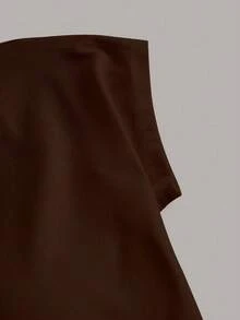 Camiseta corta con escote en la espalda, acolchada y ceñida, ideal para el verano - Café integral - Ver 3