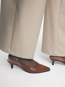 Mnmlis Women's Pointed Toe Buckle Design Everyday Versatile Fashion High Heels - Brown - View 9