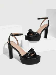 CUCCOO SZL Women Shoes Spring And Summer New Round Toe High Heel Sexy Pole Dance Shoes Temperament Women's Dress Shoes Dating Party Valentine's Day Sexy Wear - ink black - View 2