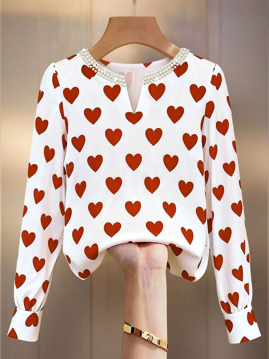 Franclia Women's Elegant Casual Commute Holiday Valentine's Day Blouse - Multicolor - View 1