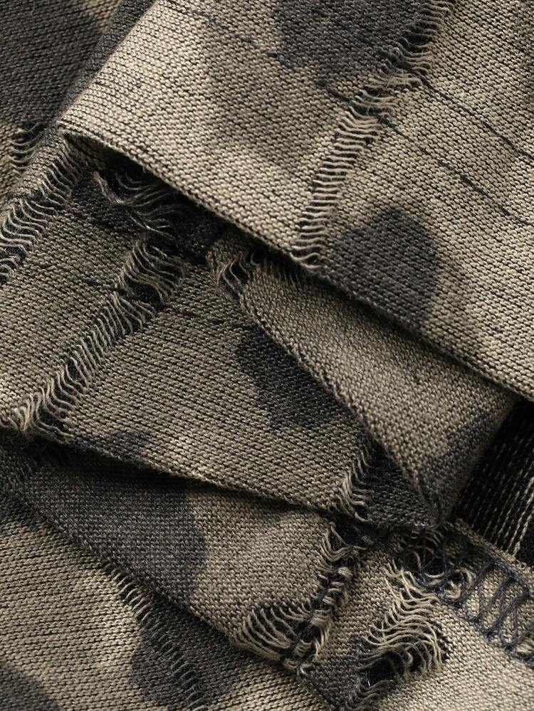 Spring Camouflage Fabric Elastic Waist Streetwear Men Pants