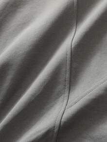 ROMWE MEN Essentials Camiseta casual de hombre de unicolor con parches, para verano - Gris - Ver 5